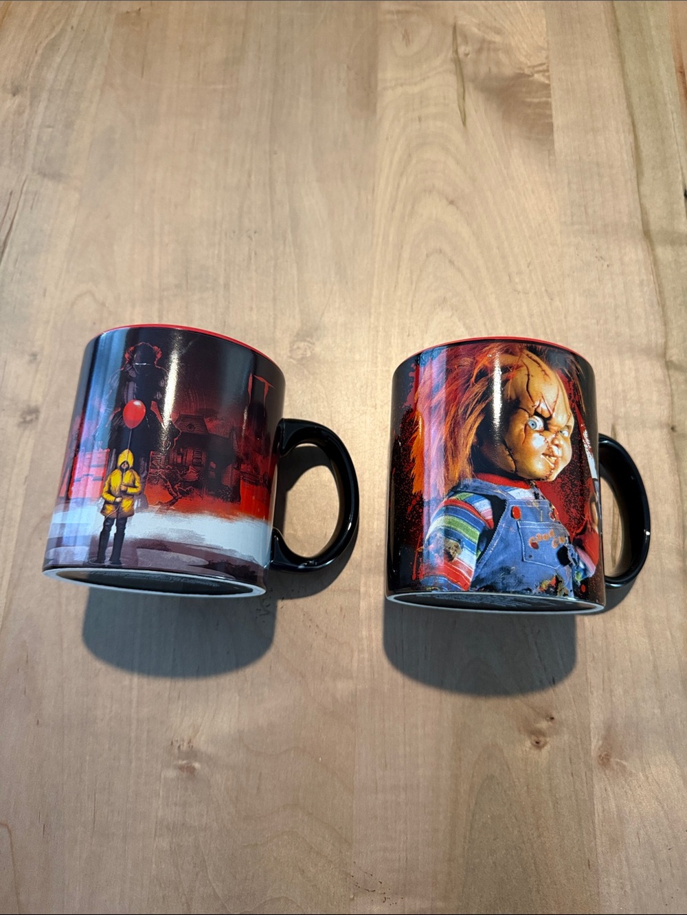 Black Ceramic Horror Movie Mug with Red Accent